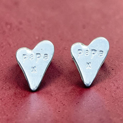 Papa Heart Cufflinks (Large Design), Handcast Pewter Cufflinks, Polished Finish