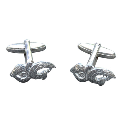 Maori Manaia Cufflinks, Handcast Pewter Cufflinks, Polished Finish