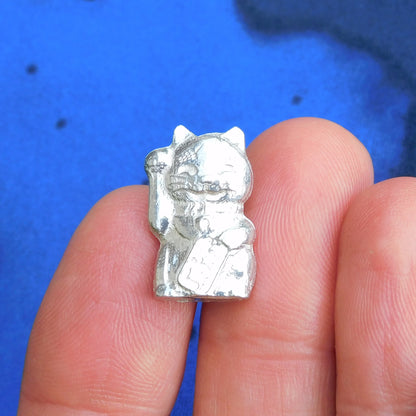 Beckoning Cat Cufflinks (Maneki Neko), Handcast Pewter Cufflinks, Polished Finish