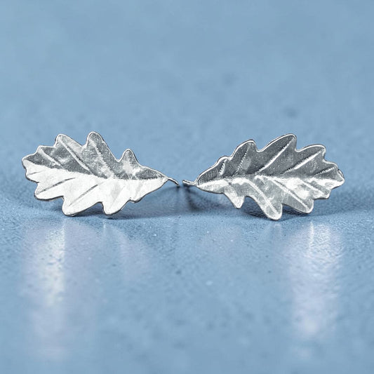 Oak Leaf Cufflinks (Medium Design), Handcast Pewter Cufflinks, Polished Finish