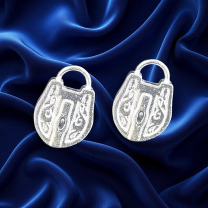 Padlock Cufflinks, Handcast Pewter Cufflinks, Polished Finish