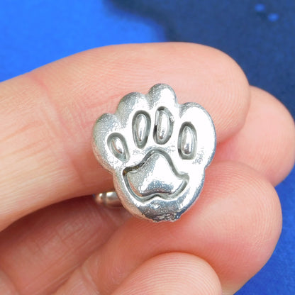 Paw Cufflinks, Handcast Pewter Cufflinks, Polished Finish