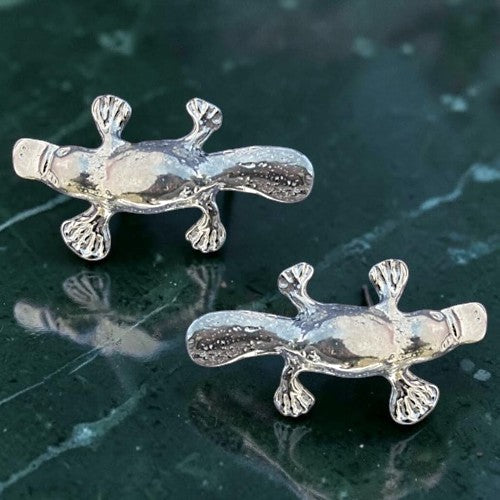Platypus Cufflinks, Handcast Pewter Cufflinks, Polished Finish