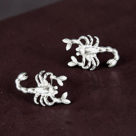 Scorpion Cufflinks, Handcast Pewter Cufflinks, Polished Finish