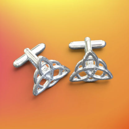 Triquetra (Trinity Knot) Cufflinks, Handcast Pewter Cufflinks, Polished Finish