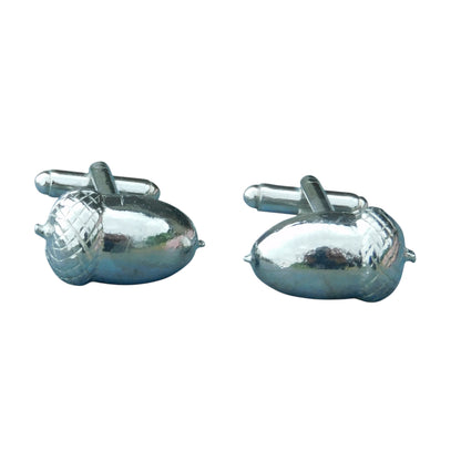 Acorn Cufflinks, Handcast Pewter Cufflinks, Polished Finish