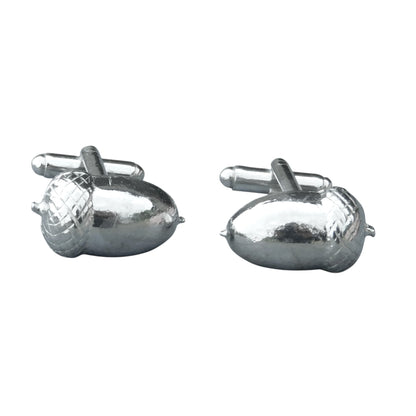 Acorn Cufflinks, Handcast Pewter Cufflinks, Polished Finish