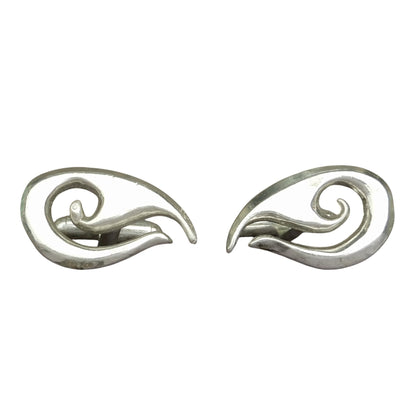 Maori Wave Cufflinks, Handcast Pewter Cufflinks, Polished Finish