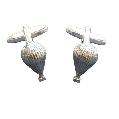 Hot Air Balloon Cufflinks, Handcast Pewter Cufflinks, Polished Finish