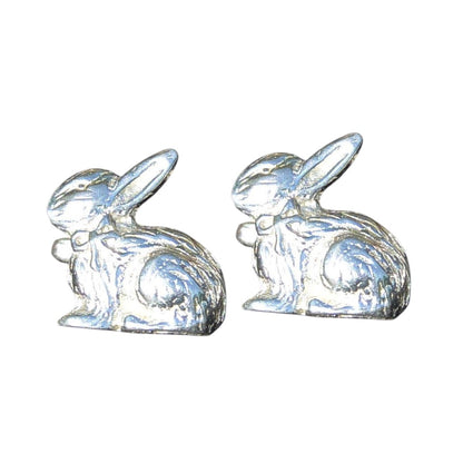 Rabbit Cufflinks (Facing Left), Handcast Pewter Cufflinks, Polished Finish