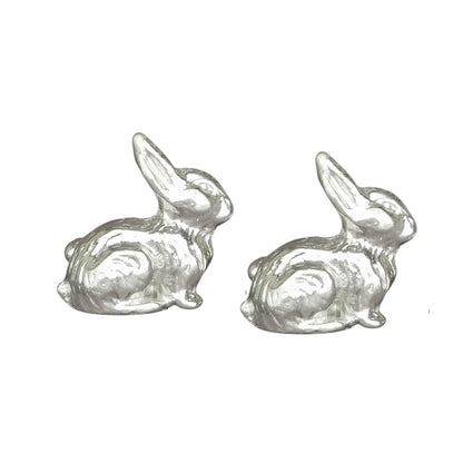Rabbit Cufflinks (Facing Right), Handcast Pewter Cufflinks, Polished Finish