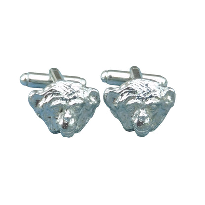 Chimpanzee Cufflinks, Handcast Pewter Cufflinks, Polished Finish