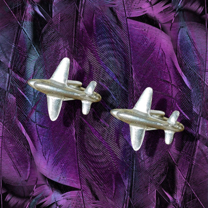 Douglas DC3 Cufflinks, Handcast Pewter Cufflinks, Polished Finish