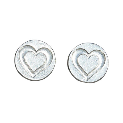 Double Heart Cufflinks, Handcast Pewter Cufflinks, Polished Finish