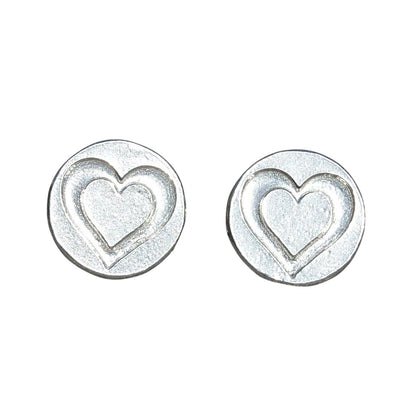 Double Heart Cufflinks, Handcast Pewter Cufflinks, Polished Finish