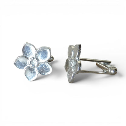 Forget Me Not Cufflinks, Handcast Cufflinks, Polished Finish