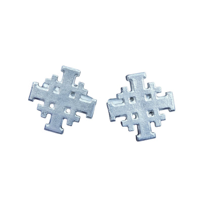 Jerusalem Cross Cufflinks, Handcast Pewter Cufflinks, Polished Finish