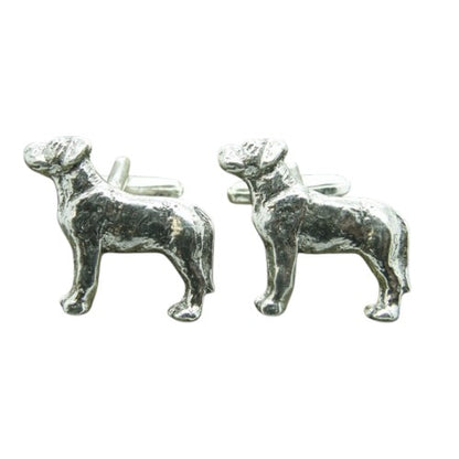 Dog Cufflinks, Handcast Pewter Cufflinks, Polished Finish