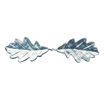 Oak Leaf Cufflinks (Large Design), Handcast Pewter Cufflinks, Polished Finish