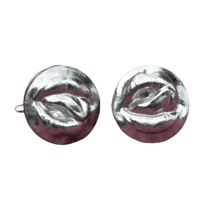 Lips Cufflinks, Handcast Pewter Cufflinks, Polished Finish