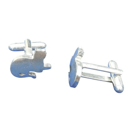 Cat Cufflinks (Lying Cat), Handcast Pewter Cufflinks, Polished Finish