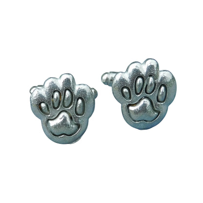Paw Cufflinks, Handcast Pewter Cufflinks, Polished Finish
