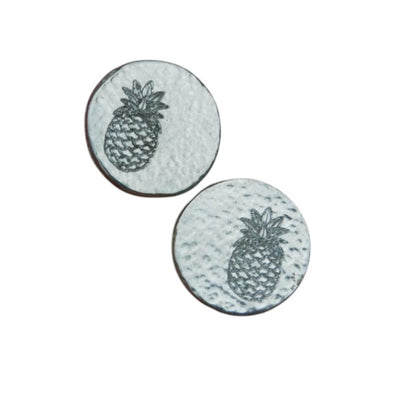 Pineapple Cufflinks (Hammered Design), Handcast Pewter Cufflinks, Polished Finish