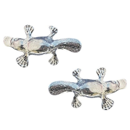 Platypus Cufflinks, Handcast Pewter Cufflinks, Polished Finish