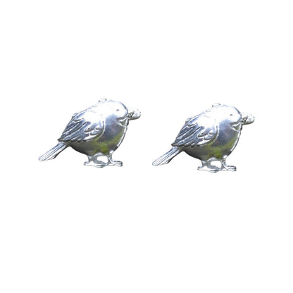Robin Cufflinks, Handcast Pewter Cufflinks, Polished Finish
