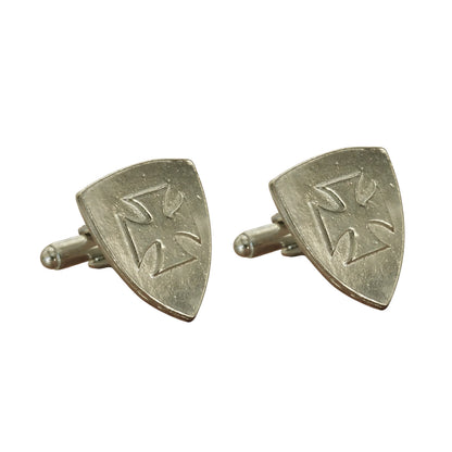 Knights Templar Cufflinks (Raised Cross), Handcast Pewter Cufflinks, Polished Finish