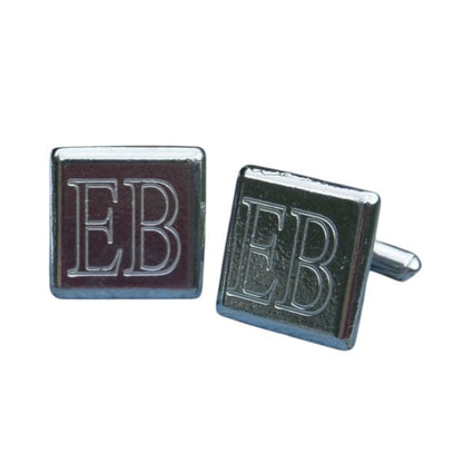 Personalised Square Cufflinks, Handcast Pewter Cufflinks, Polished Finish