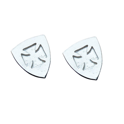 Knights Templar Cufflinks (Inset Cross), Handcast Pewter Cufflinks, Polished Finish