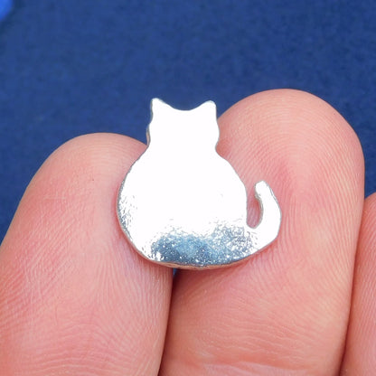 Cat Cufflinks (Pair of Cats), Handcast Pewter Cufflinks, Polished Finish