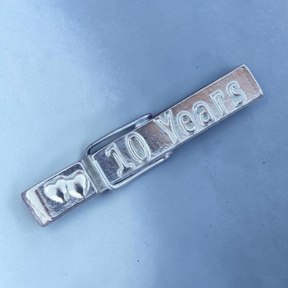 10 Years Pewter Clothes Peg Paperweight and Photo Holder