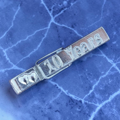 10 Years Pewter Clothes Peg Paperweight and Photo Holder
