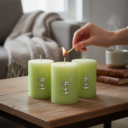 Set of Camargue Cross Candle Pins, Three Candle Pins, Camargue Cross Candle Decorations, Handmade, in Finest Pewter, by William Sturt