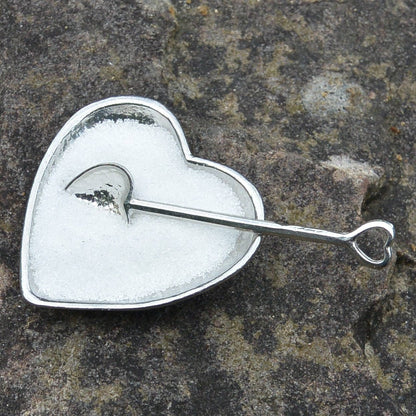 Heart Shaped Salt Bowl With Heart Spoon, Condiment Bowl, Handmade, In Fine Pewter, By William Sturt