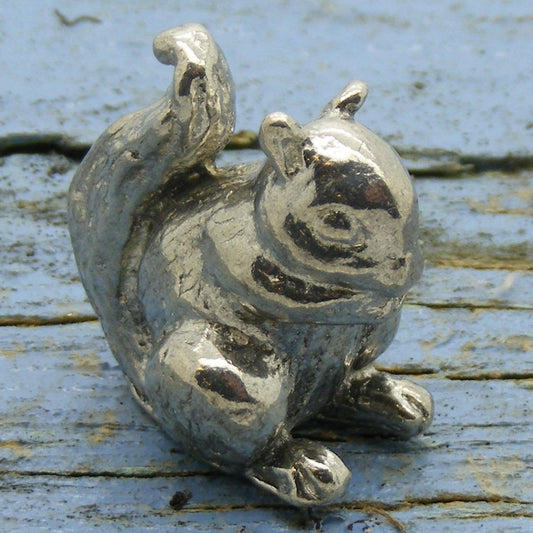 Squirrel Figurine, Squirrel Collectible, Handmade, in Fine Pewter, by William Sturt