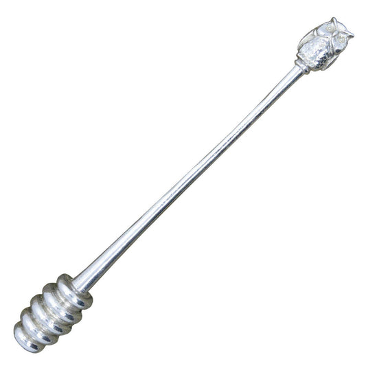 Owl Honey Dipper, Handcast, In Finest Pewter, By William Sturt