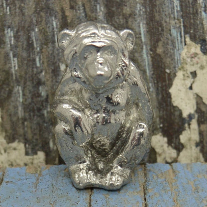 Miniature Chimpanzee, Chimpanzee Figurine, Hand Cast in Fine Pewter by William Sturt