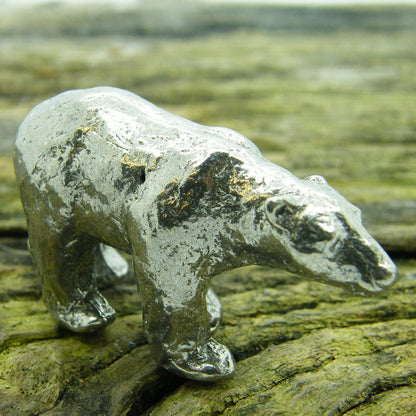 Polar Bear Figurine, Miniature Polar Bear, Handmade, in Fine Pewter, by William Sturt