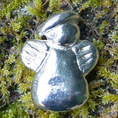 Angel Guardian, Good Luck, Greetings Card, Gift Card, with Handmade Pewter Angel Pocket Token, Cast by William Sturt