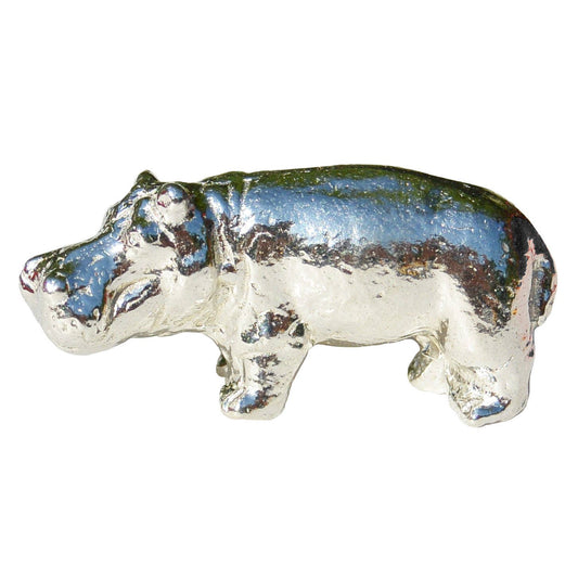 Hippo Figurine, Hippo Miniature, Hippo Sculpture, Handmade, in Fine Pewter, by William Sturt
