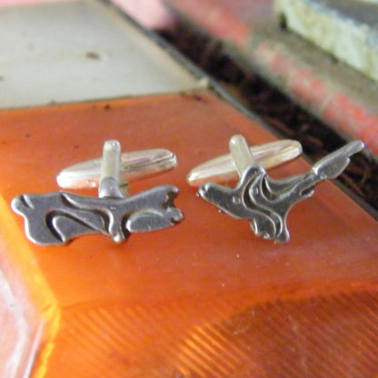 New Zealand Map Cufflinks, Handcast Pewter Cufflinks, Polished Finish