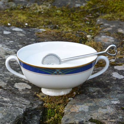 Heart Sugar Spoon, Beaten Pewter Spoon, Handcast In Fine Pewter By William Sturt
