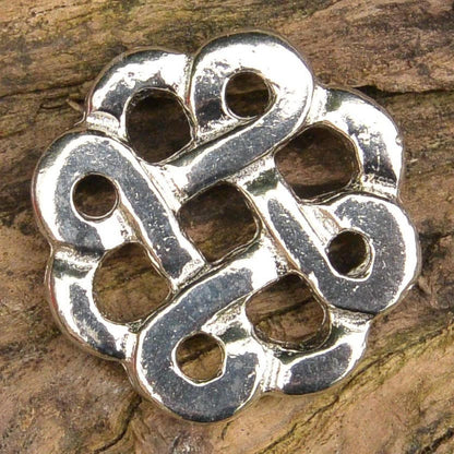 Celtic Knot Brooch (Round Knot Design), Handcast Pewter, Polished Finish