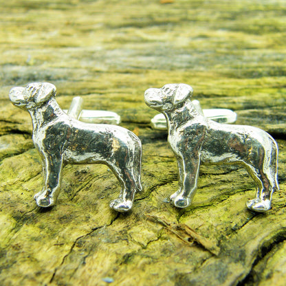 Labrador Retriever Cufflinks, Handcast Pewter Cufflinks, Polished Finish