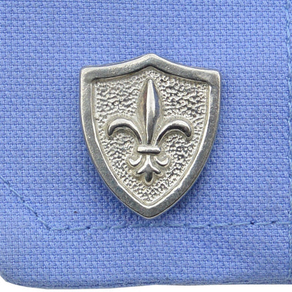 Shield Fleur-de-Lys Cufflinks, Handcast Pewter, Polished Finish
