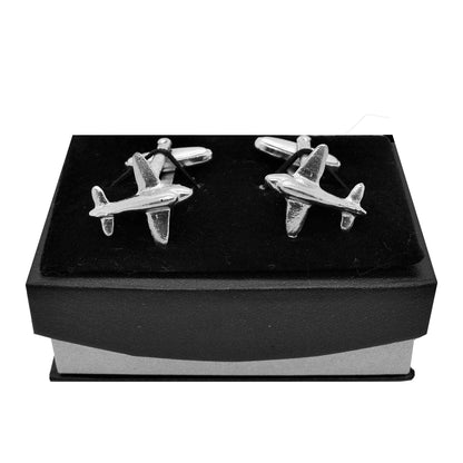 Douglas DC3 Cufflinks, Handcast Pewter Cufflinks, Polished Finish