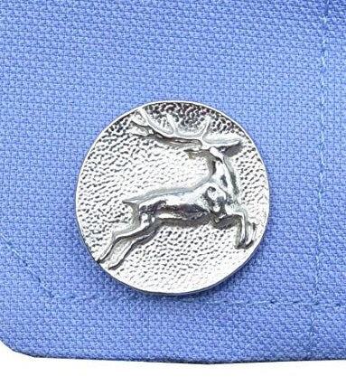 Stag Cufflinks, Handcast Pewter Cufflinks, Polished Finish